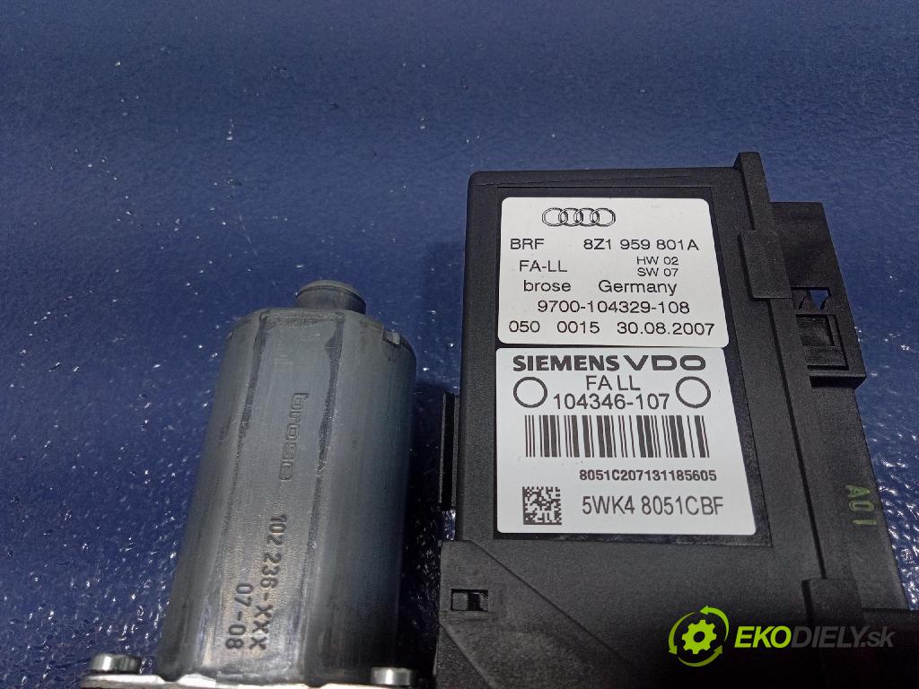 Audi A2 2001 mechanismus stahování Sklenka: před Levý: 8Z1959801A