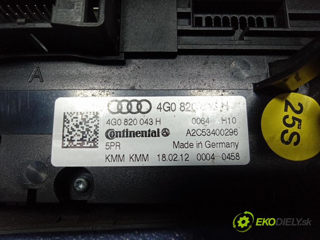 Audi A6 2012 prepínač Klimatizácia: Prúd vzduchu: 4G0820043H