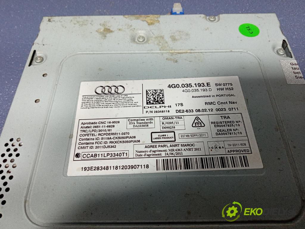 Audi A6 2012 Radio I Navigácia: 4G0035193E