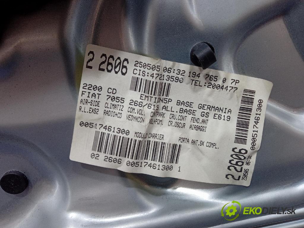 Fiat Croma 2005 mechanismus stahování Sklenka: před Levý: 517461300