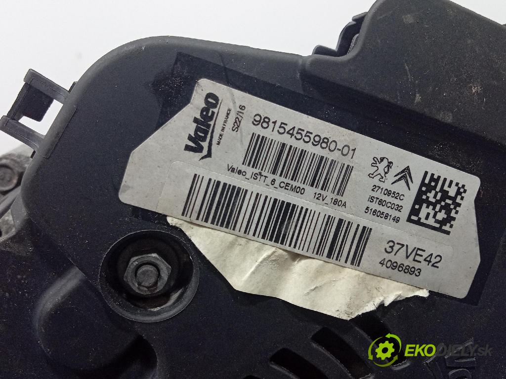 Peugeot 508 2017 Alternator 9815455980