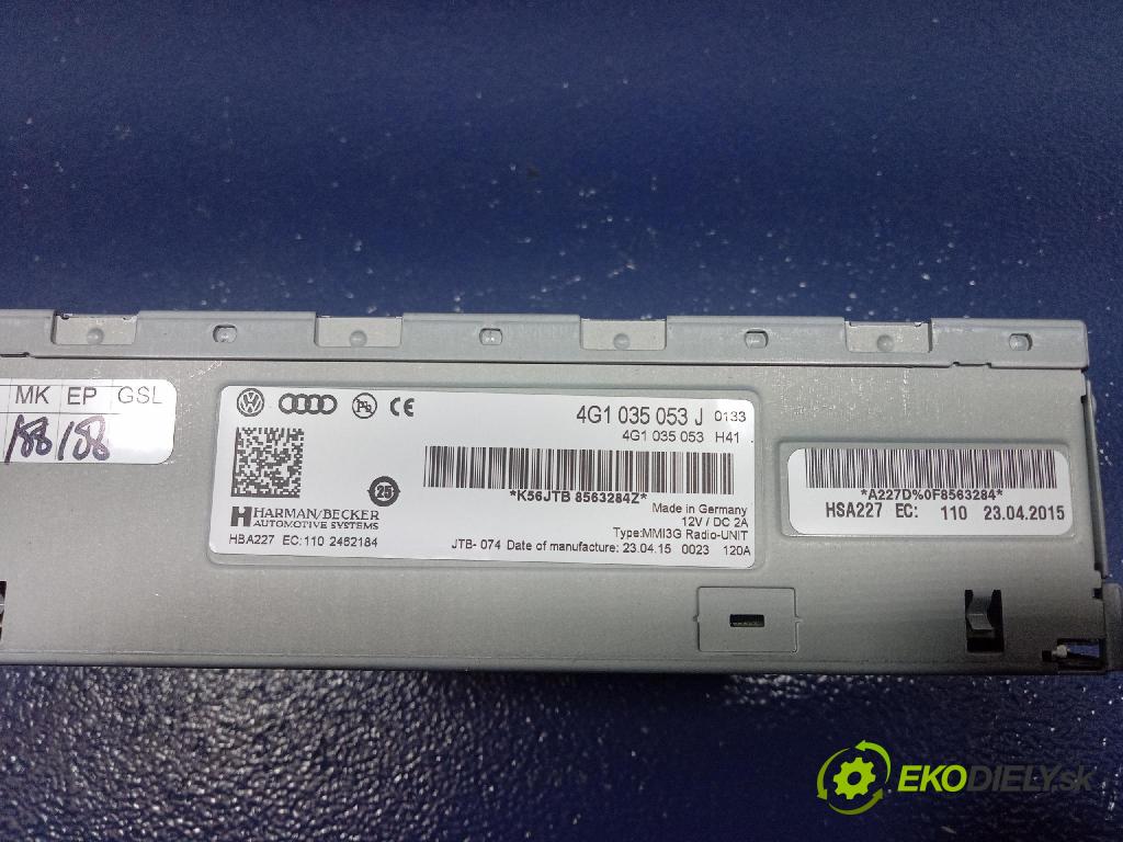 Audi A4 2015 Radio I Navigácia: 4G1035053J