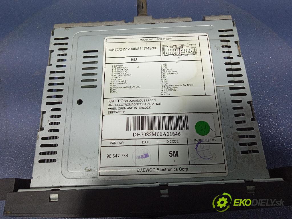 Chevrolet Epica 2008 Radio I Navigácia: 96647738