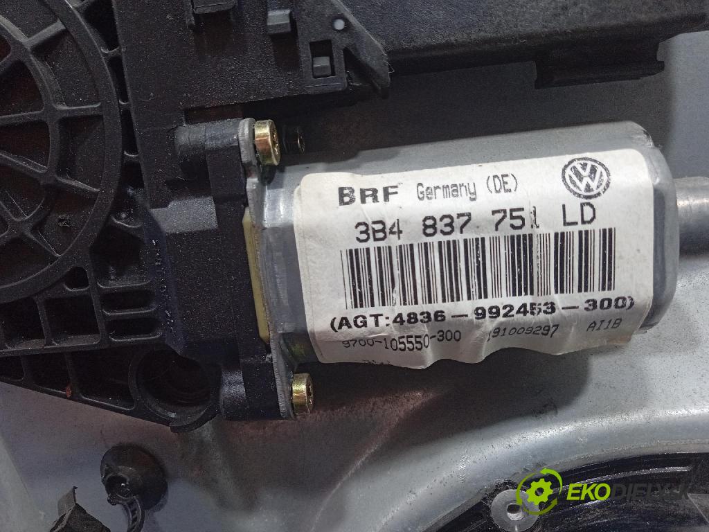 Volkswagen Passat 1.9 tdi 2001 mechanismus stahování Sklenka: před Levý: 3B4837755D48