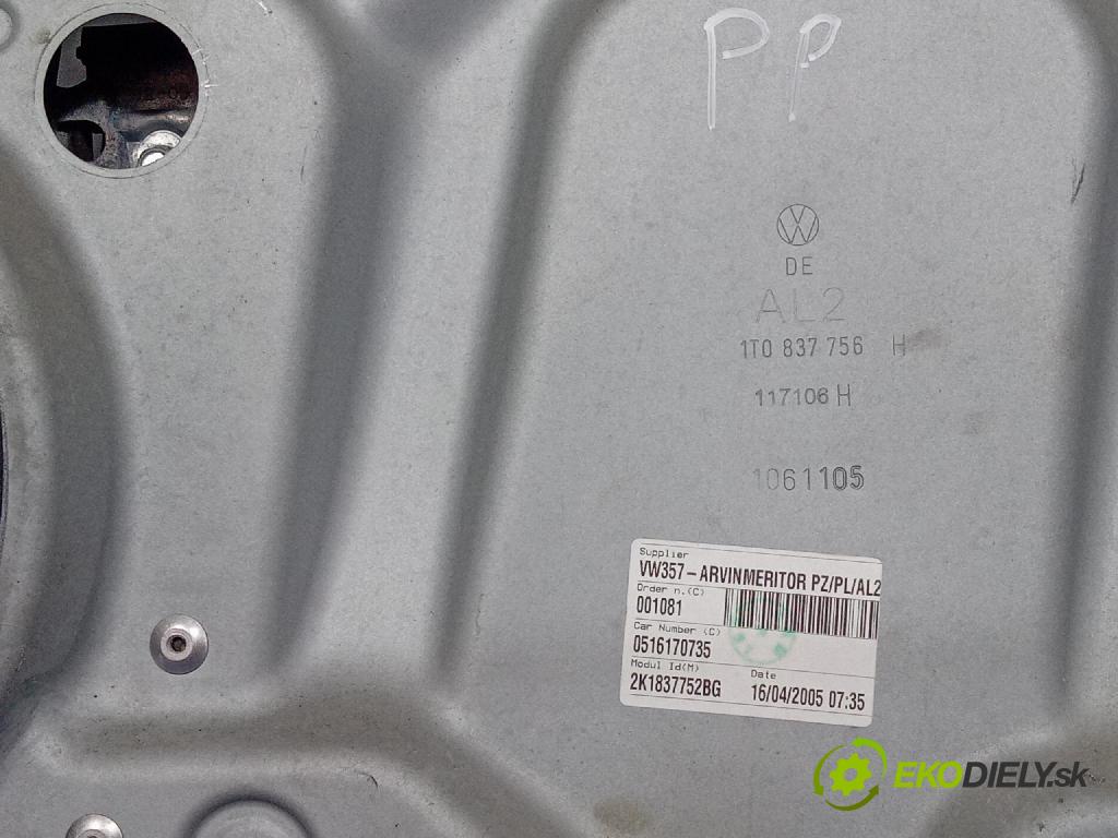 Vw Caddy 2005 mechanismus stahování Sklenka: před v pravo: 1T0837756