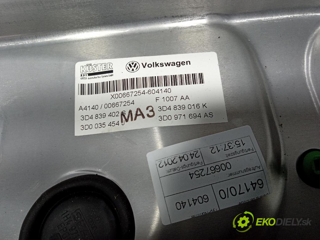 Vw Phaeton 2012 mechanismus stahování Sklenka: Zad: v pravo: 3D4839756