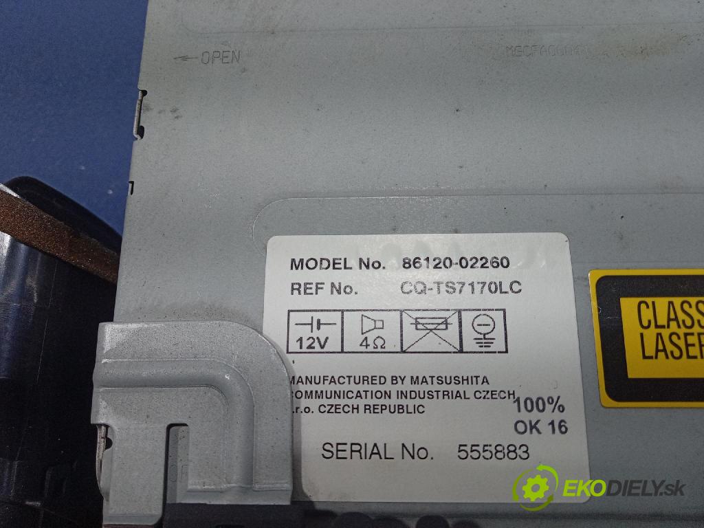 Toyota Corolla 2003 Radio I Navigácia: 86120-02260