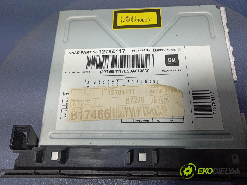 Saab 9-3 2008 Radio I Navigácia: 12784117