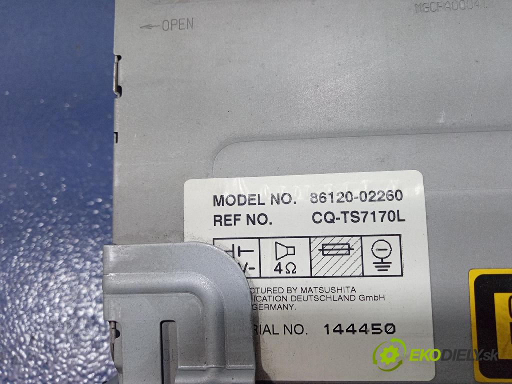 Toyota Corolla 2002 Radio I Navigácia: 86120-02260