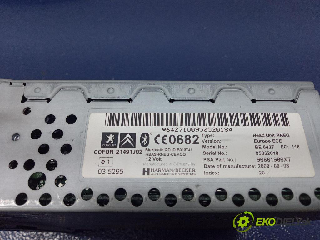 Citroen C4 picasso 2009 Radio I Navigácia: 96661986XT