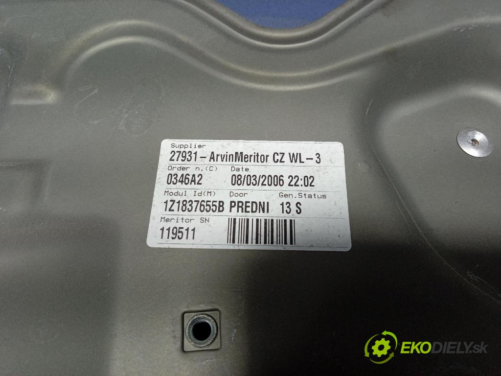 Skoda Octavia 2006 mechanismus stahování Sklenka: před Levý: 1Z1837655B