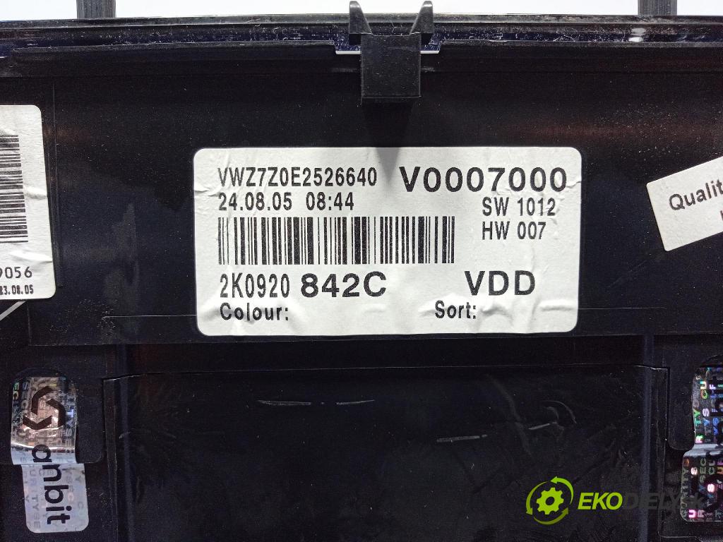 Vw Caddy 2005 prístrojovka/ budíky 2K0920842C