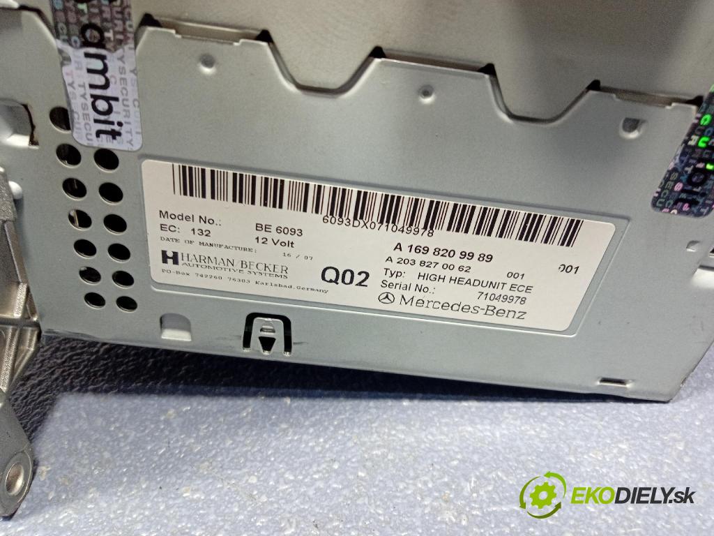 Mercedes-benz 200 2007 Radio I Navigácia: A1698209989