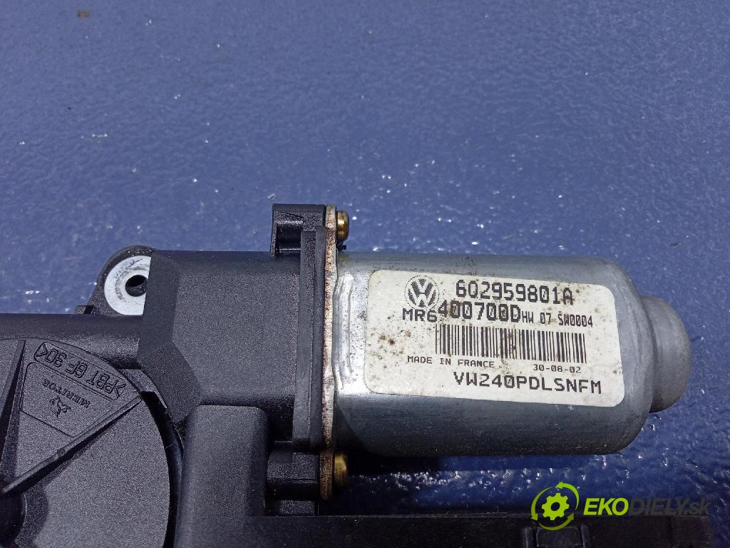 Volkswagen Polo 2002 mechanismus stahování Sklenka: před v pravo: 602959801A