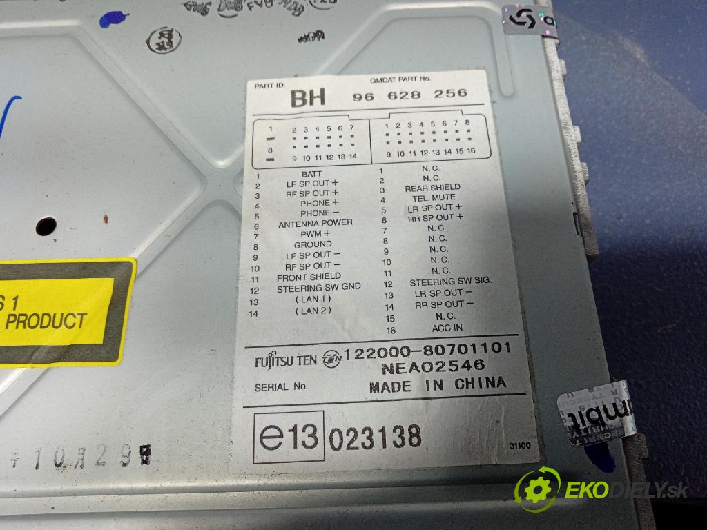 Chevrolet Aveo 2006 Radio I Navigácia: 96628256