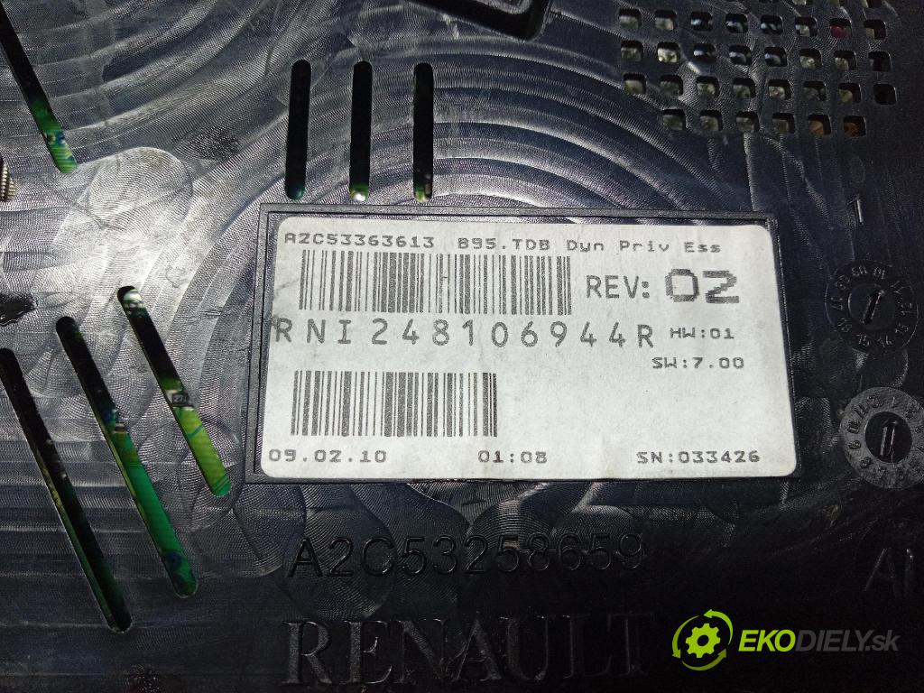 Renault Megane 2010 riadiaca jednotka Motor: 237100132R