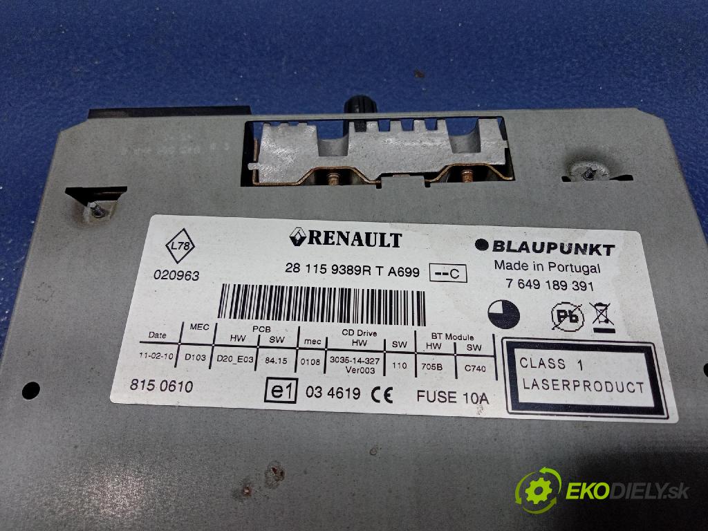 Renault Megane 2010 Radio I Navigácia: 281159389R