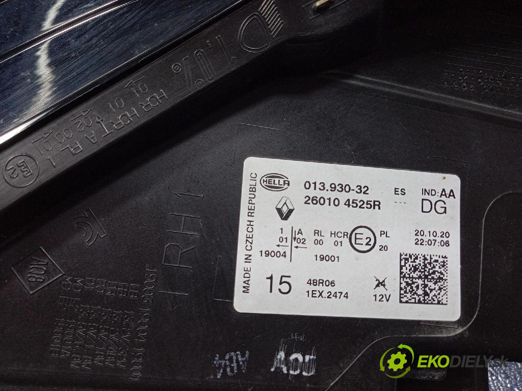 Renault Captur 0 světlo v pravo: 260104525R