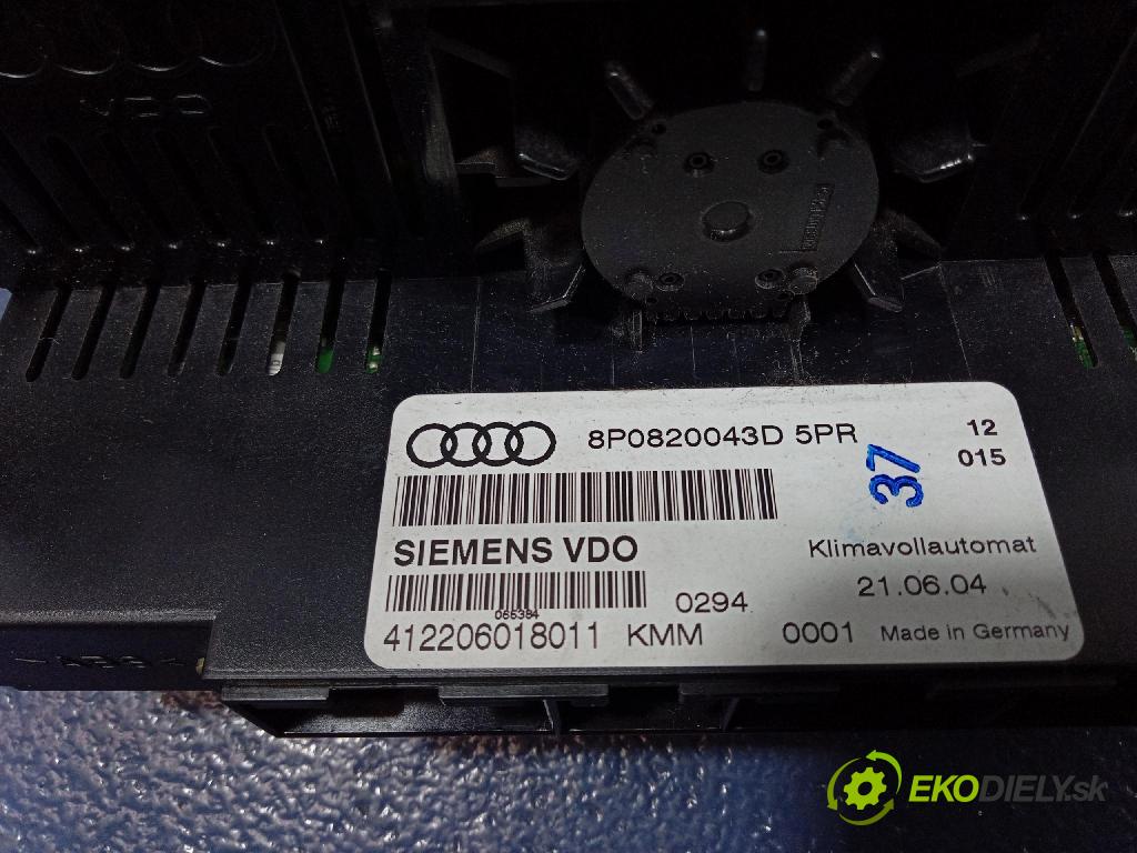 Audi A3 1.9 tdi 2004 Přepínač Klimatizace: Proud vzduchu 8P0820043D