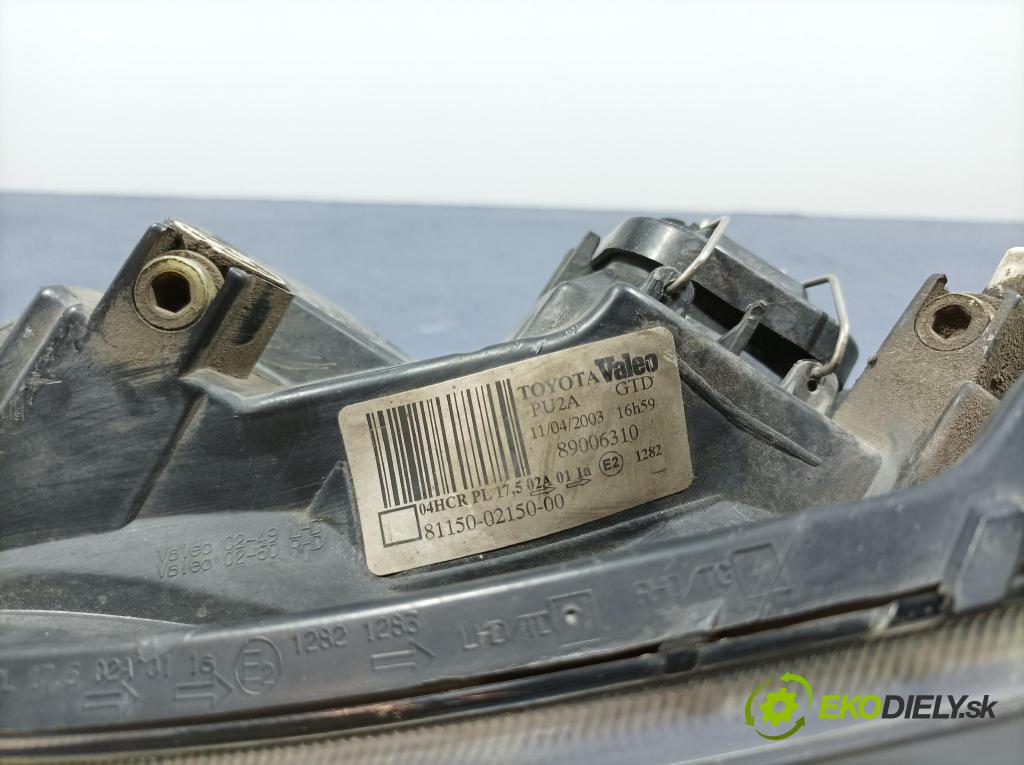 Toyota Corolla 2003 světlo Levý: 81150-02150