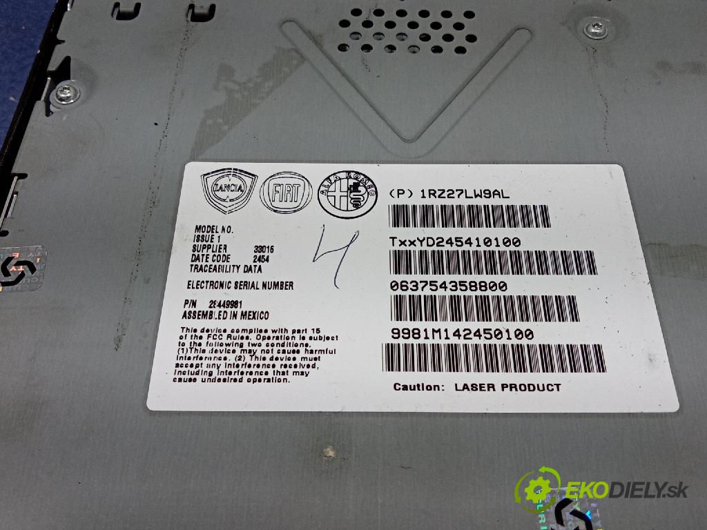 Fiat 500e 2015 Radio I Navigácia: 1RZ27LW9AL