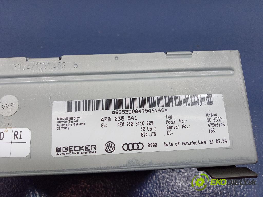 Audi A6 2004 Radio I Navigácia: 04F035541
