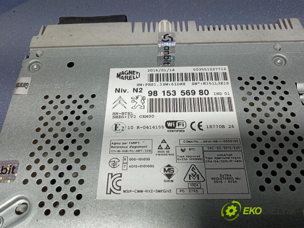 Citroen C4 2016 Radio I Navigácia: 9815356980