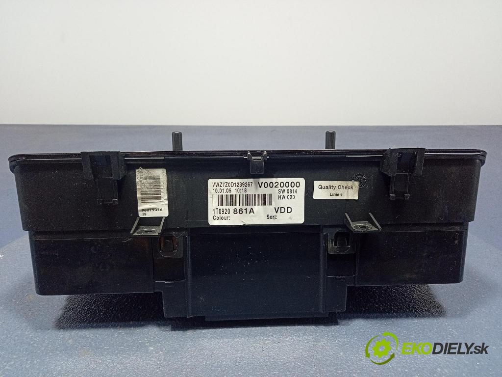 Vw Touran 2005 Přístrojová deska 1T0920861A