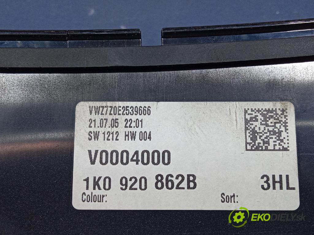 Vw Jetta 2005 Přístrojová deska 1K0920862B