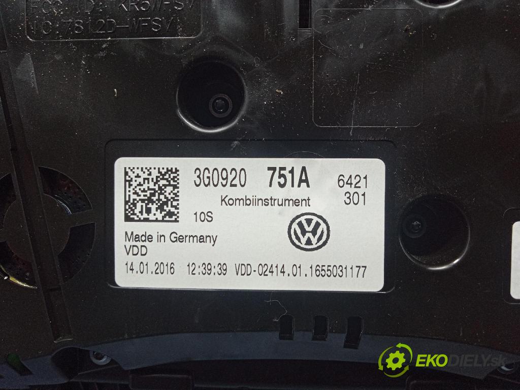 Vw Passat 2016 Přístrojová deska 3G0920751A