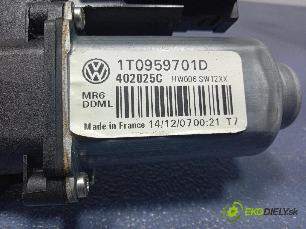 Vw Touran 2008 mechanismus stahování Sklenka: před Levý: 1K0959793J