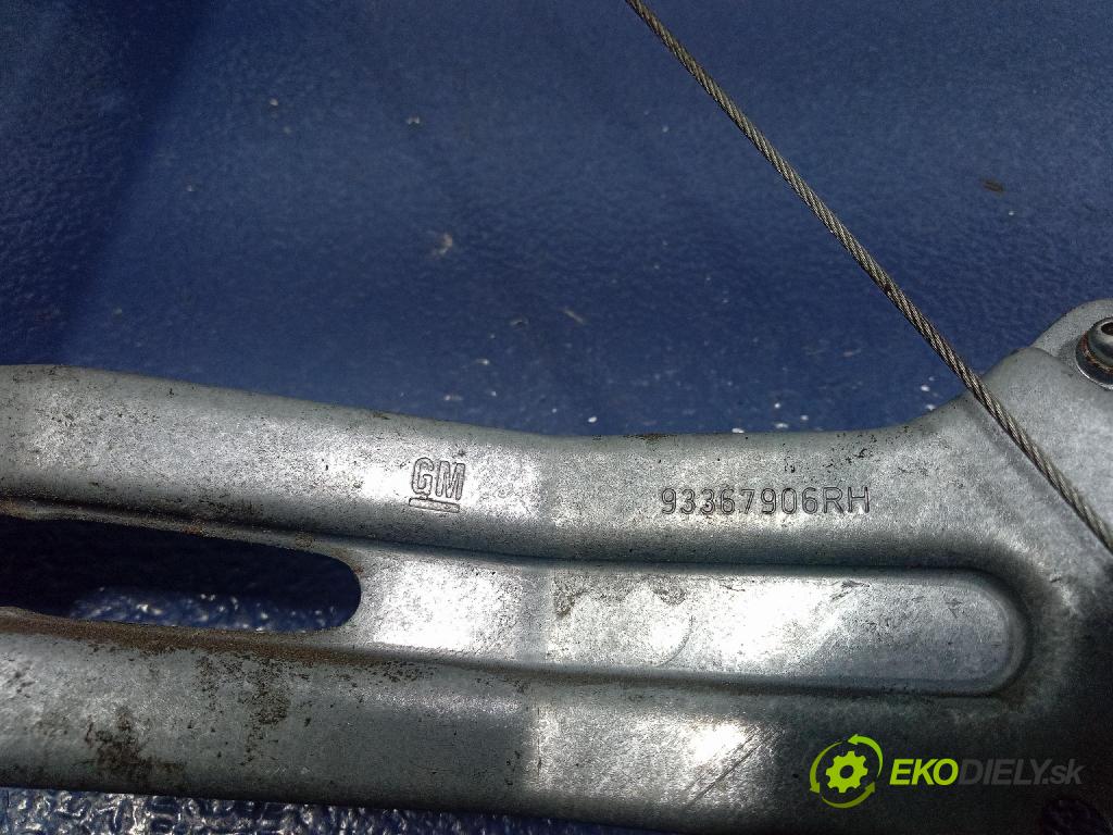 Opel Meriva 2006 mechanismus stahování Sklenka: Zad: v pravo: 93367906