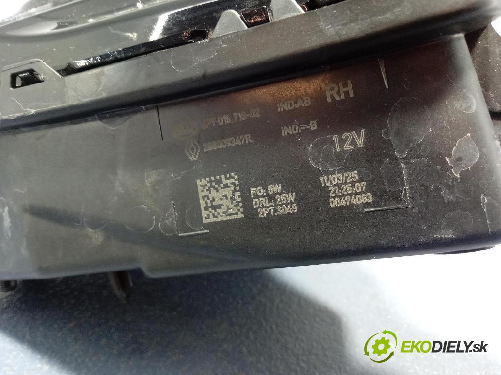 Renault Captur 0 Halogen v pravo: 266009347R