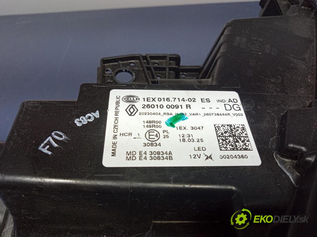 Renault Captur 0 světlo v pravo: 260100091R