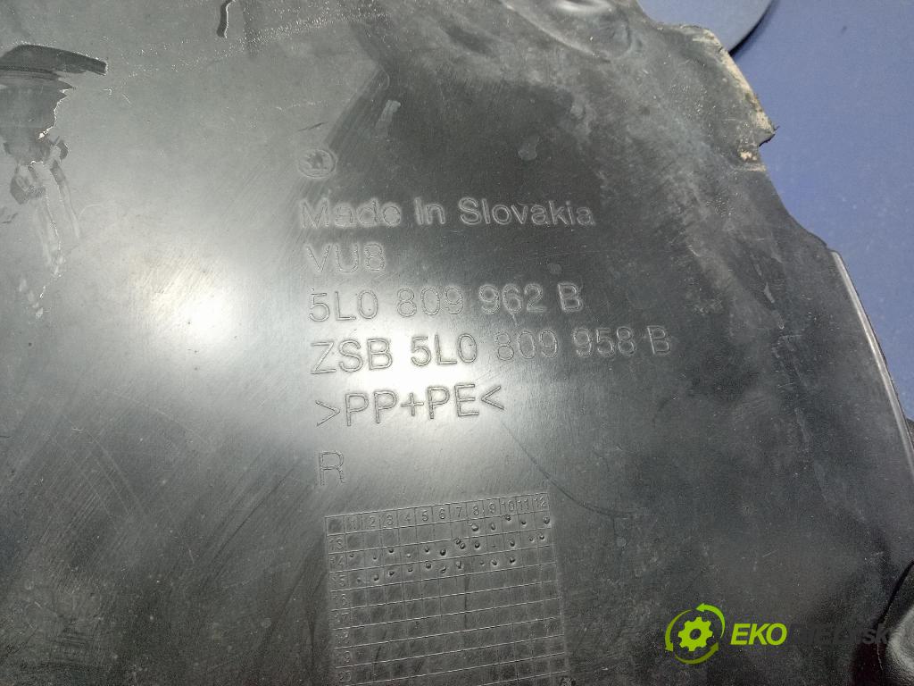 Skoda Yeti 2015 blatník: Plastický před 5L0809962B