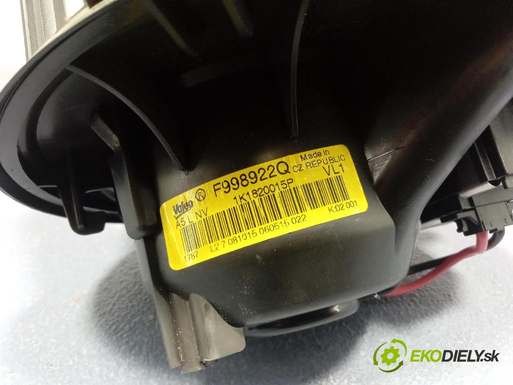 Skoda Yeti 2015 ventilátor Vzduch: 1K1820015P