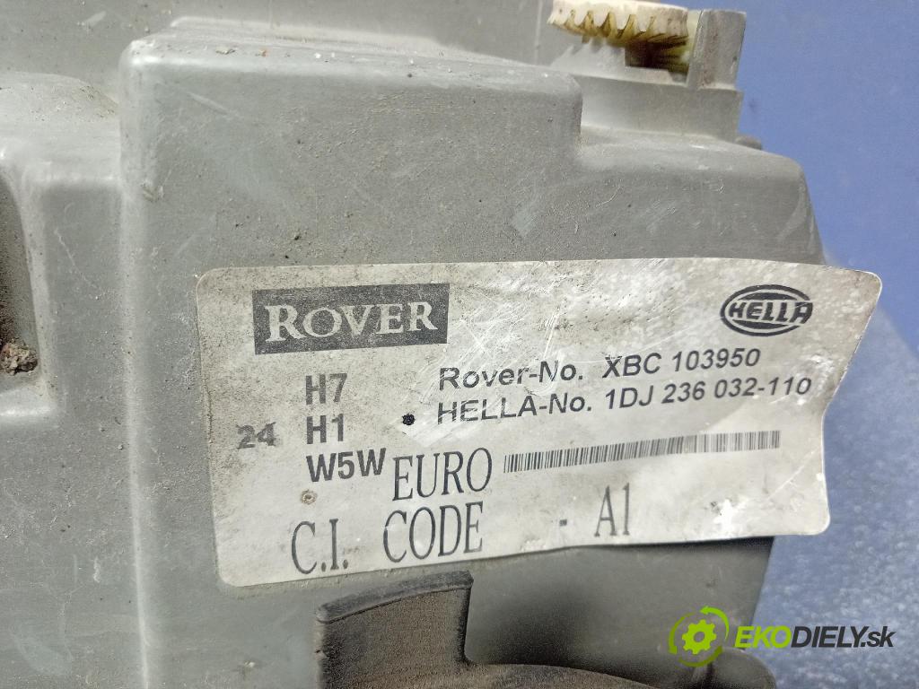 Rover 75 2000 světlo Levý: XBC103950