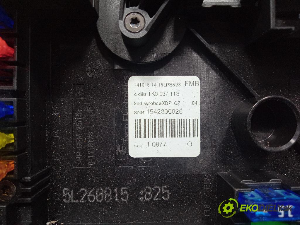 Skoda Yeti 2015 skříňka Pojistky 1K0937125D