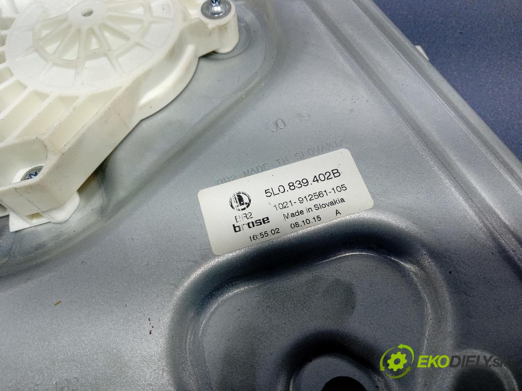 Skoda Yeti 2015 mechanismus stahování Sklenka: Zad: Levý: 5L0839402B
