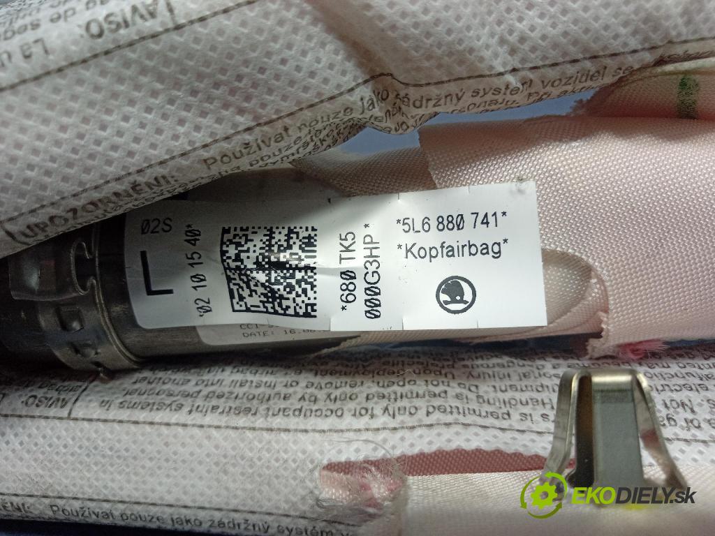 Skoda Yeti 2015 Airbag: Záclona: x 5L6880741