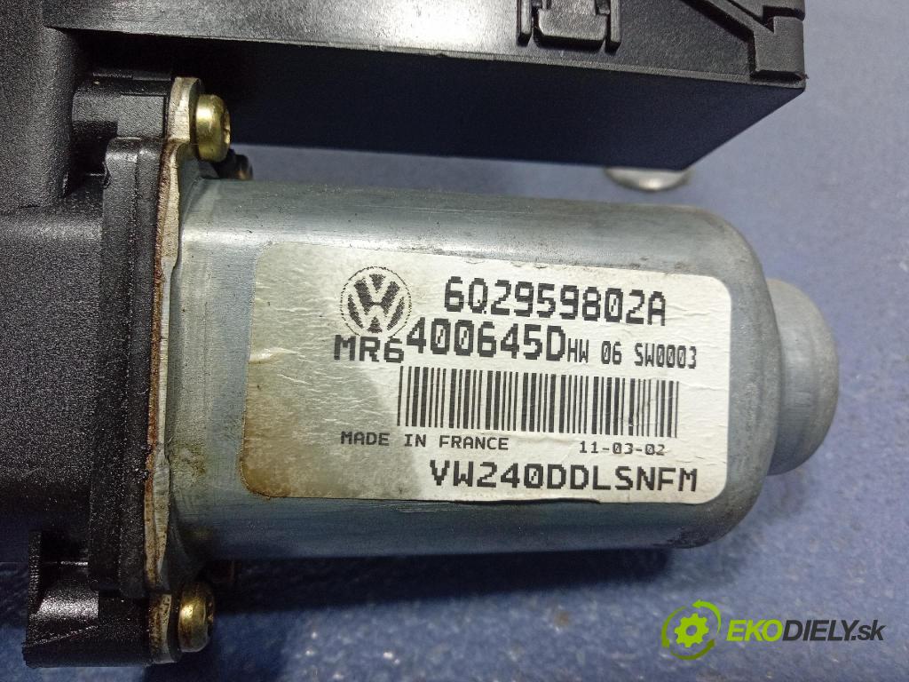 Vw Polo 2002 mechanismus stahování Sklenka: před Levý: 6Q2959802A