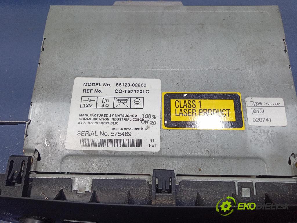 Toyota Verso 2003 Radio I Navigácia: 86120-02260