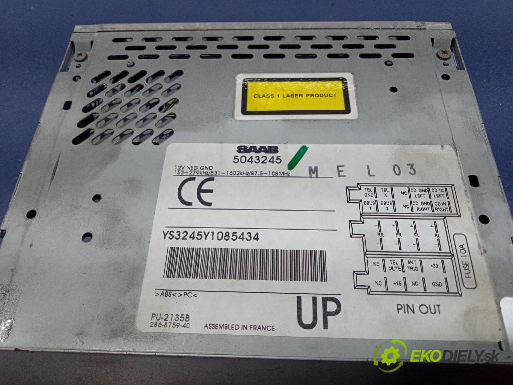 Saab 9-3 2000 Radio I Navigácia: 5043245