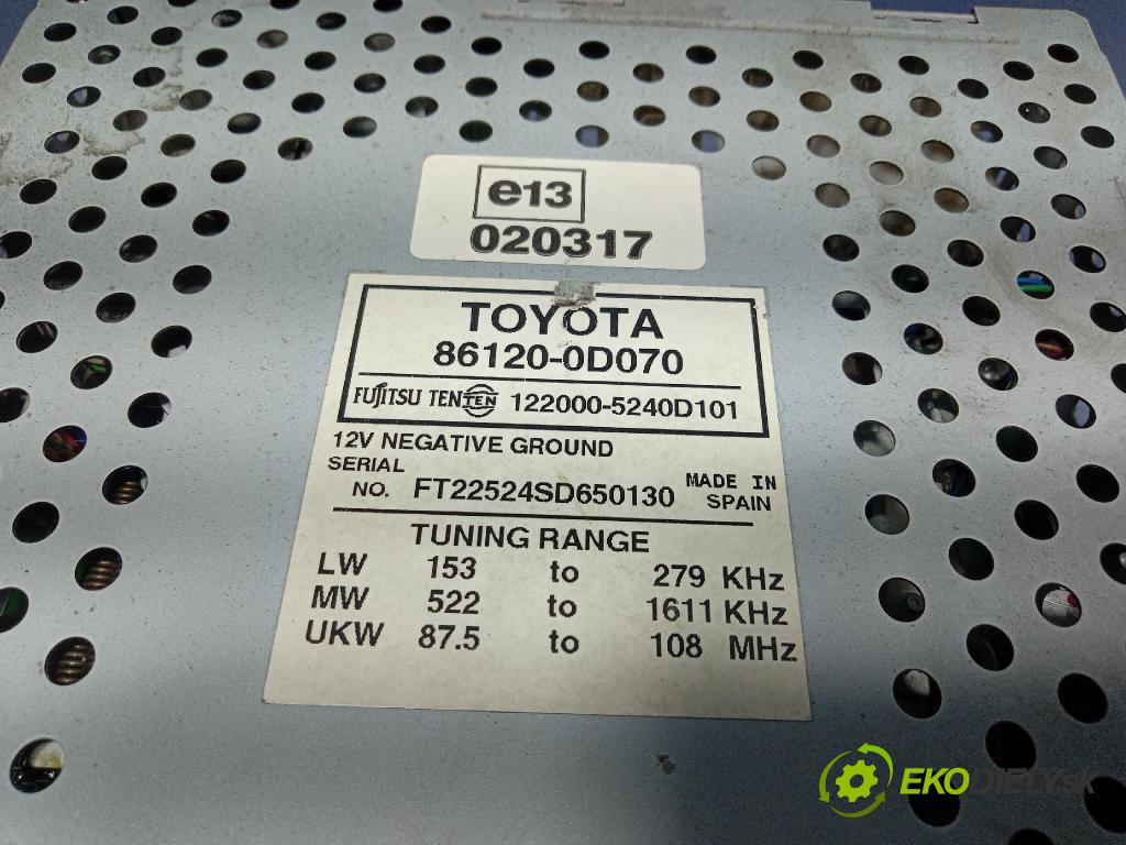 Toyota Yaris 2005 Radio I Navigácia: 86120-0D070