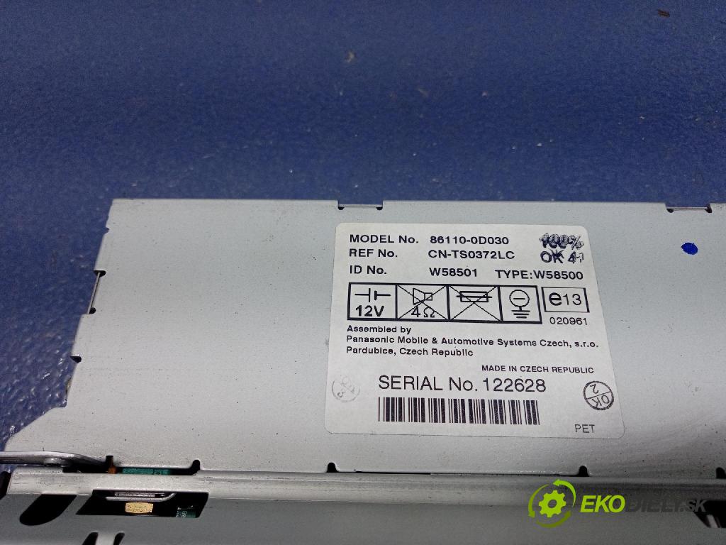 Toyota Yaris 2004 Zobrazit: Rádio: / GPS 861100D030