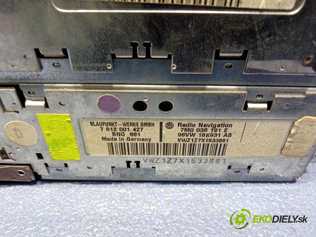 Volkswagen Sharan 1999 Radio I Navigácia: 7M0035191E