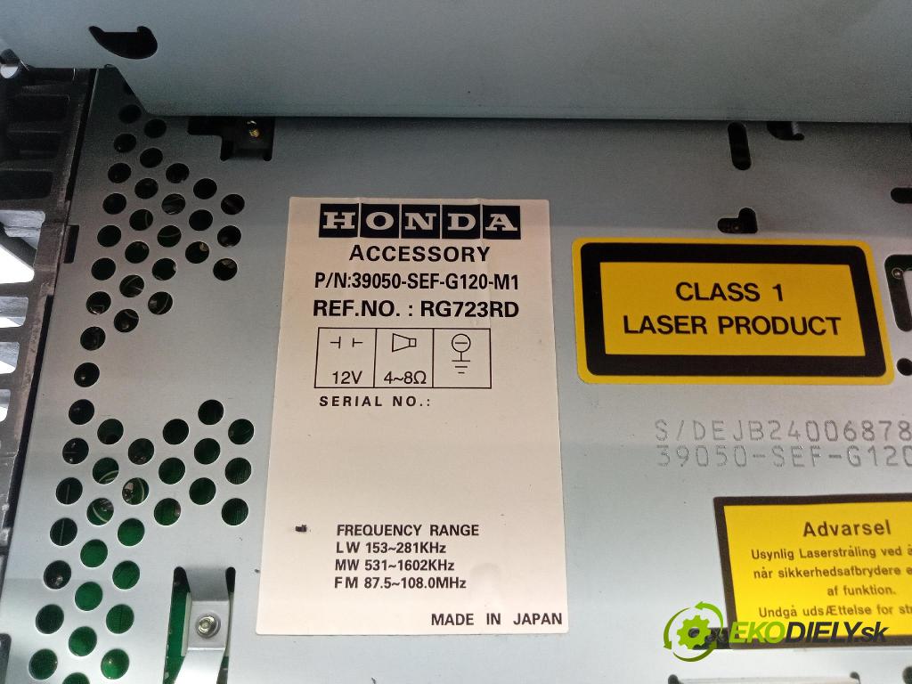 Honda Accord 2005 Radio I Navigácia: 39050-SEF-G120-M