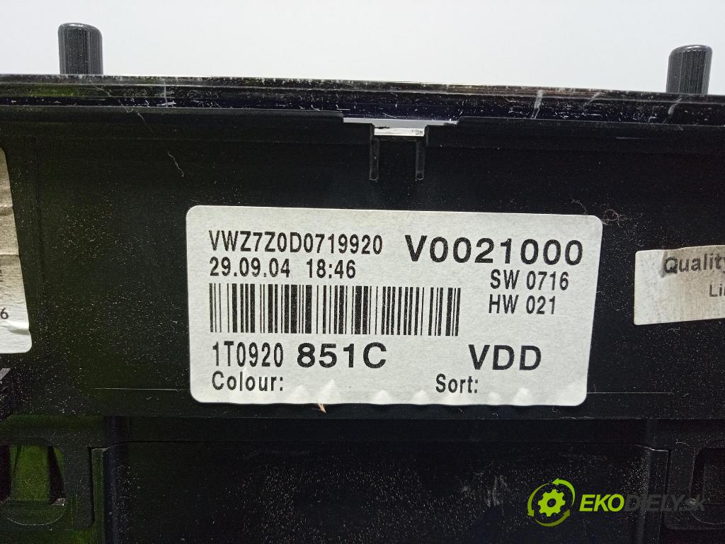 Vw Touran 0 prístrojovka/ budíky