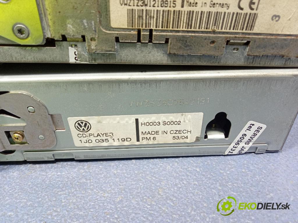 Vw Bora 2001 Radio I Navigácia: 1J0035186B
