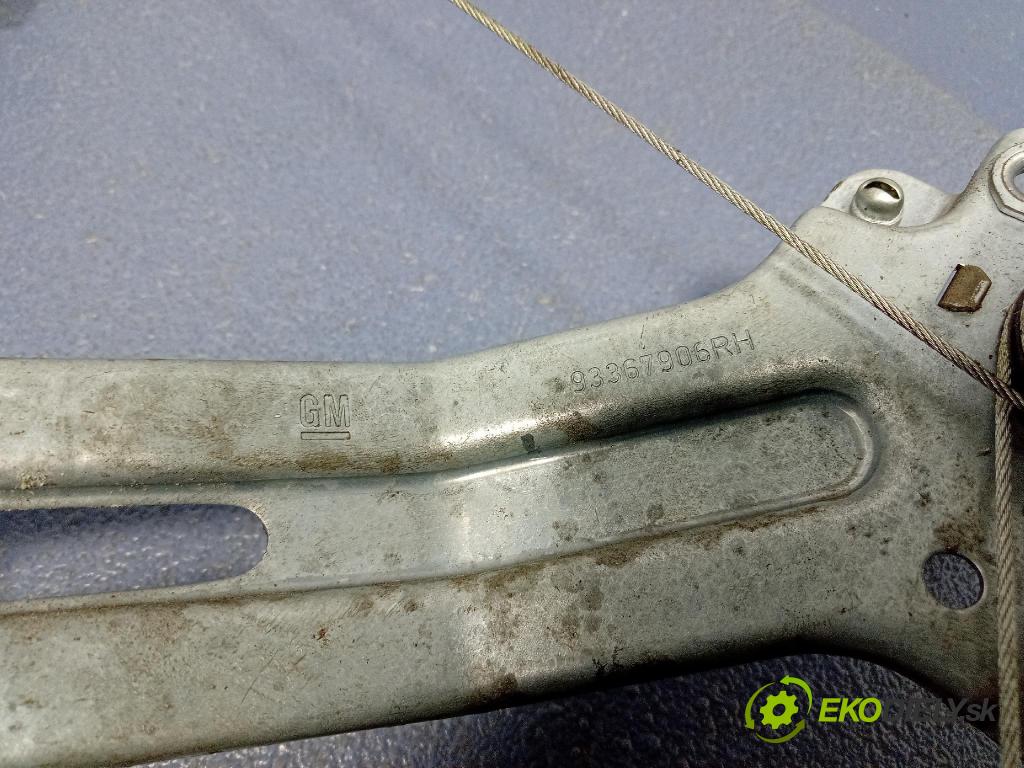 Opel Meriva-a 2005 mechanizmus okna Okná: zad v pravo: 93367906
